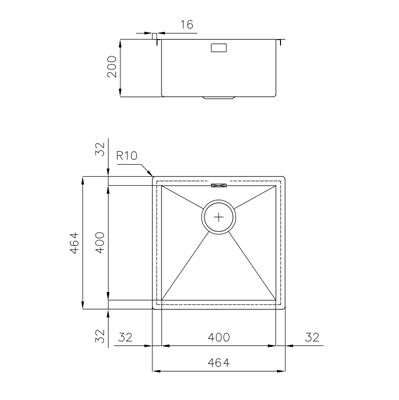 LAVELLO INC. SF/FT INOX 464X464 QUADR. QUADRA FOSTER