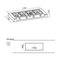 BLOCCO COTTURA 4 GAS APPOGGIO INOX 1200X500  FM FOSTER