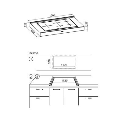 BLOCCO COTTURA APPOGGIO INOX 1200X650  FM FOSTER