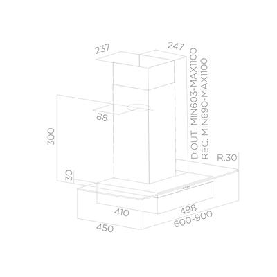 SEMPIONE IX/A/60  CAPPA ASPIR. 60 INOX PARETE TURBO AIR