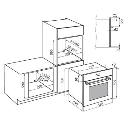 FORNO ELETT. INC. BLACK MIRROR 60X60 MULTIF. FL FOSTER