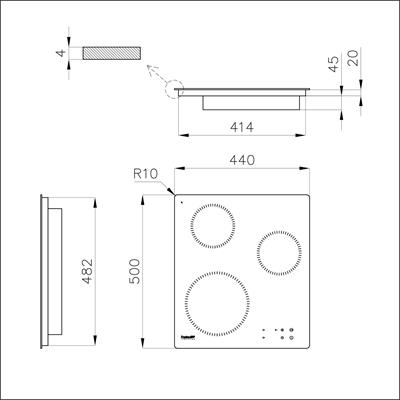 P. COTT. 3 ZONE INDUZIONE FT V.NERO 440X500 S1000 FOSTER