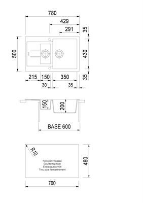 ELEGANCE LAV. 78X50 2V+GOCC INC. UM. ALLUMINIO PLADOS
