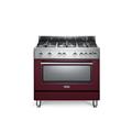 PRO96GVR CUCINE F.S. 90x60 GAS/GAS BORDEAUX   PROFESS. DE LONGHI