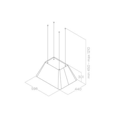 IKONA LIGHT IX/F/60 CAPPA  INOX ISOLA/SOSPESE ELICA