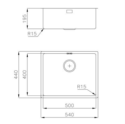LAVELLO INC. SF/FT GUN METAL 540X440 RETT. KE FILOTOP FOSTER
