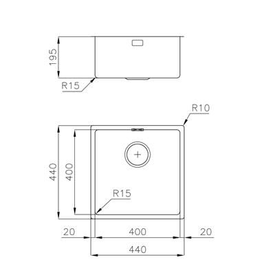 LAVELLO INC. SF/FT INOX 440X440 QUADR. KE FILOTOP FOSTER