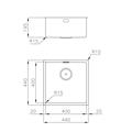 LAVELLO SOTTOTOP INOX 440X440 QUADR. KE R15 FOSTER
