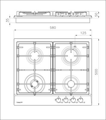 P. COTT. 4 GAS INC. INOX 580X500 POWER FOSTER