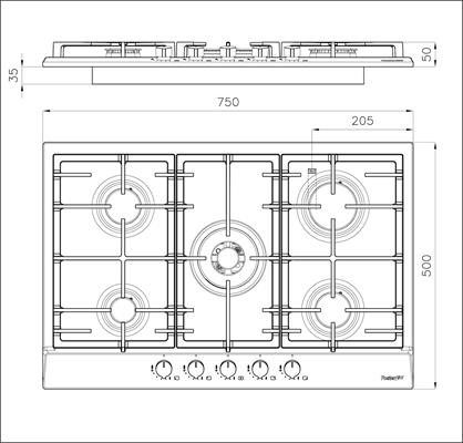 P. COTT. 5 GAS INC. INOX 750X500 POWER FOSTER
