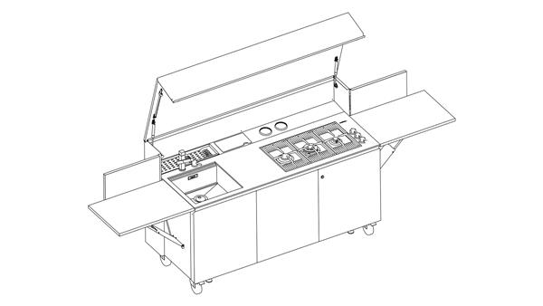 CUCINA DA ESTERNO INOX 185X78X115h FOSTER