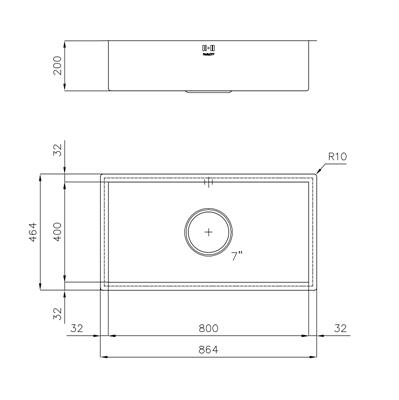 LAVELLO INC. SF/FT INOX 864X464 1V QUADRA  FOSTER