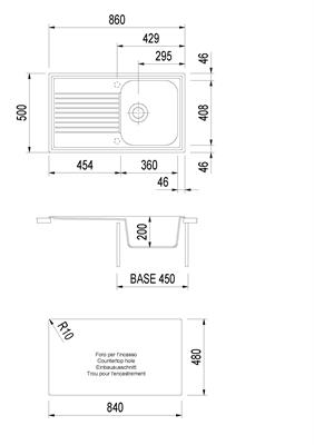 ATLANTIC LAV. 86X50 1V+GOCC INC. UG. BIANCO PLADOS