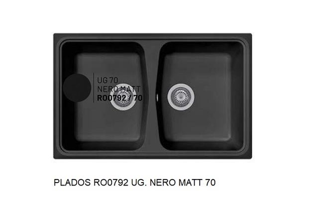 ROXANA LAV. 79X50 2V INC. UG. BLACK MATT 70 PLADOS