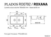 ROXANA LAV. 79X50 2V INC. UG. BIANCO 98 PLADOS