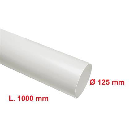 TUBAZIONE CIRCOLARE TUBO ROTONDO DA 125mm RIGIDO L.1000mm ELICA